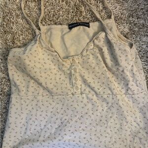 Brandy Melville Cream Sleeveless Fitted Camisole